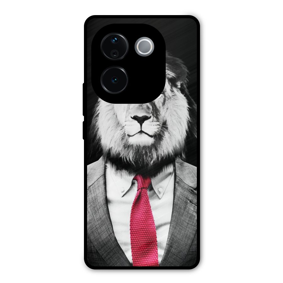 Lion with Red Tie Metal Back Case for iQOO Z9s Pro