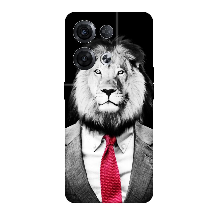Lion with Red Tie Original Polycarbonate Back Case for Oppo Reno8 Pro 5G