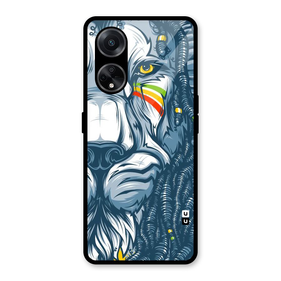 Lionic Face Glass Back Case for Oppo F23