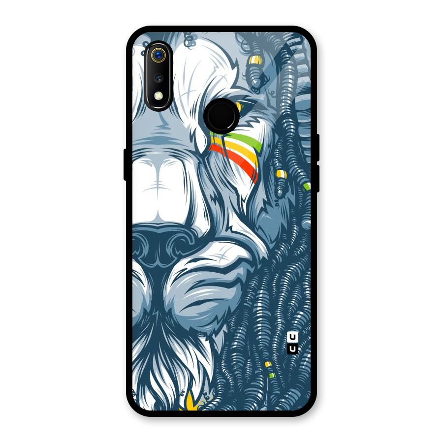 Lionic Face Glass Back Case for Realme 3i