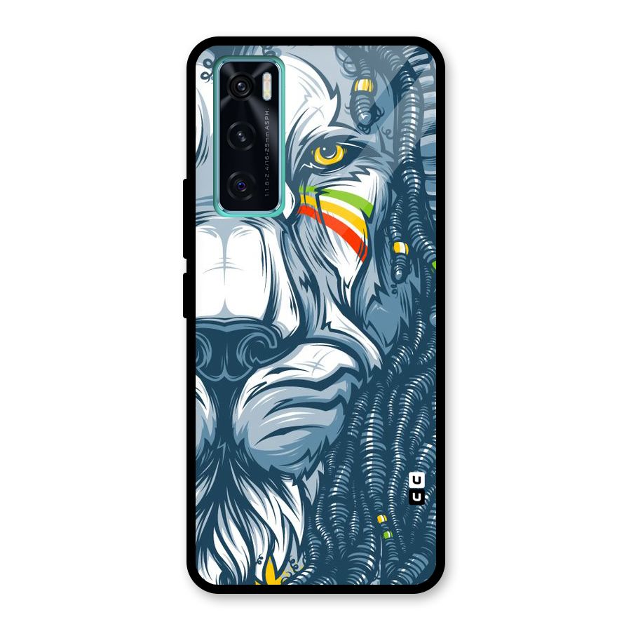 Lionic Face Glass Back Case for Vivo V20 SE