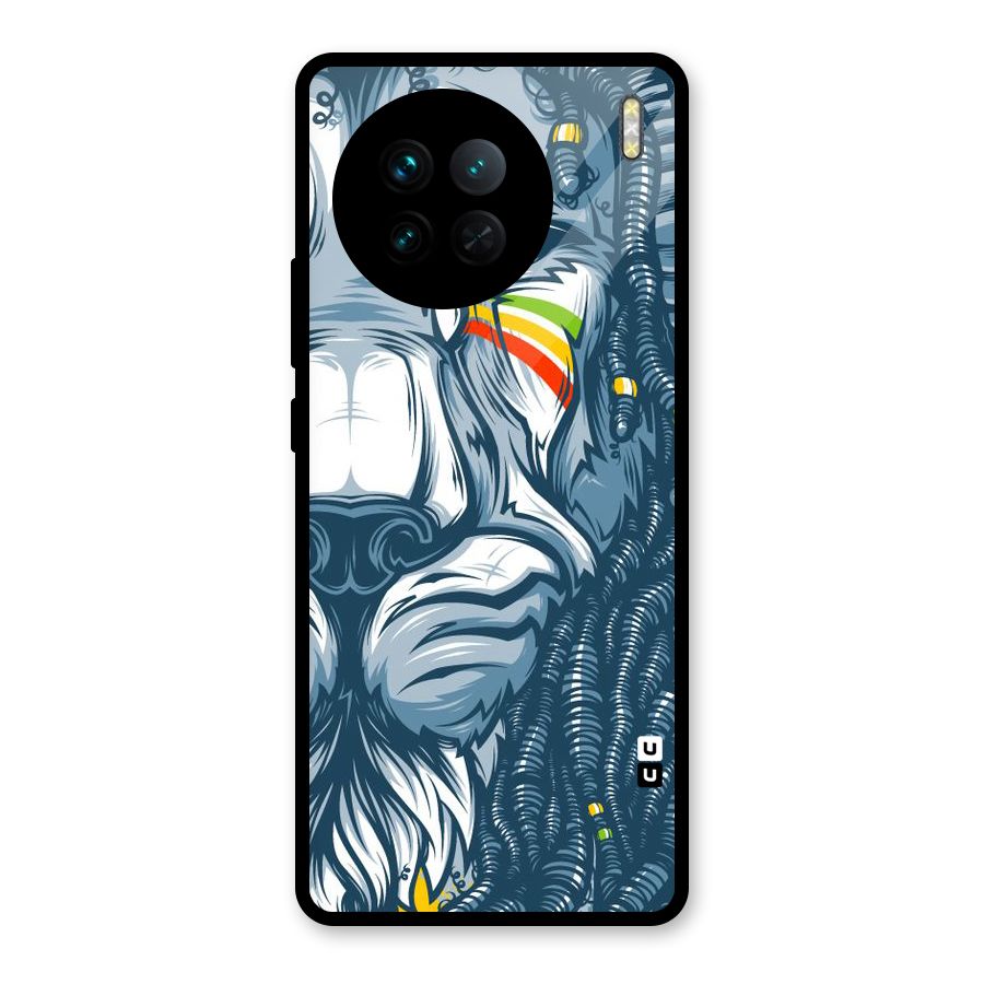Lionic Face Glass Back Case for Vivo X90