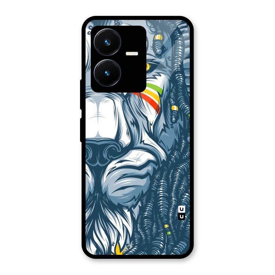 Lionic Face Glass Back Case for Vivo Y22s