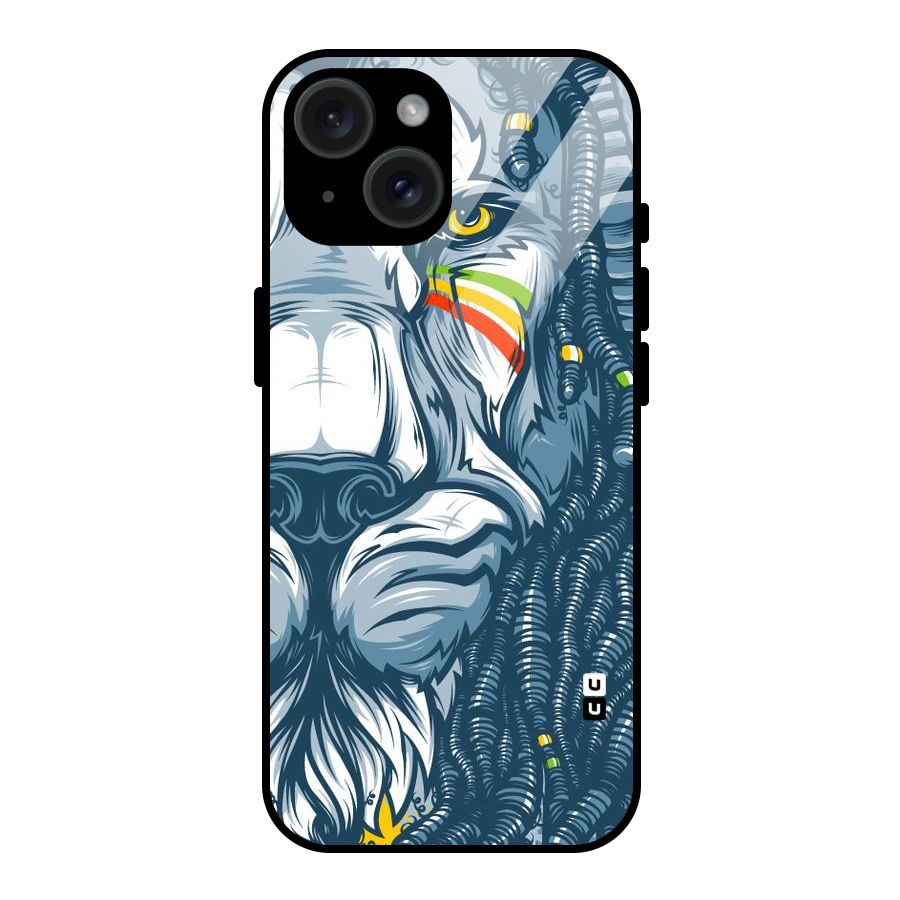 Lionic Face Glass Back Case for iPhone 15