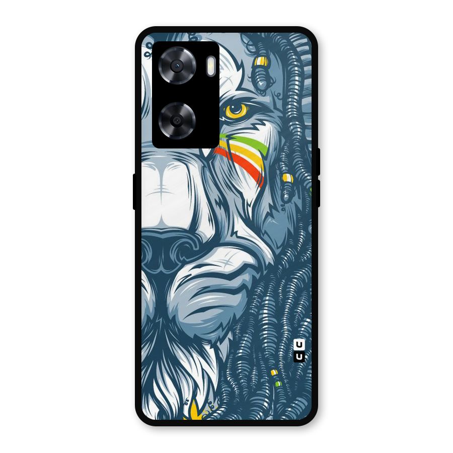 Lionic Face Metal Back Case for Oppo A77s