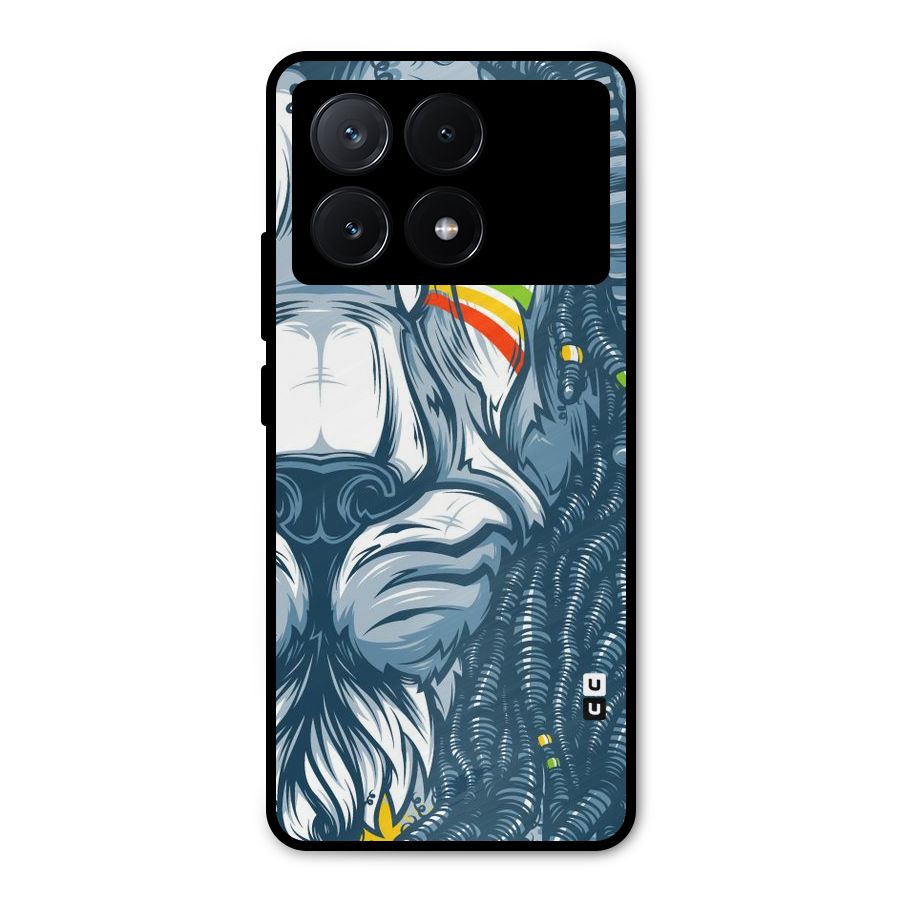 Lionic Face Metal Back Case for Poco X6 Pro