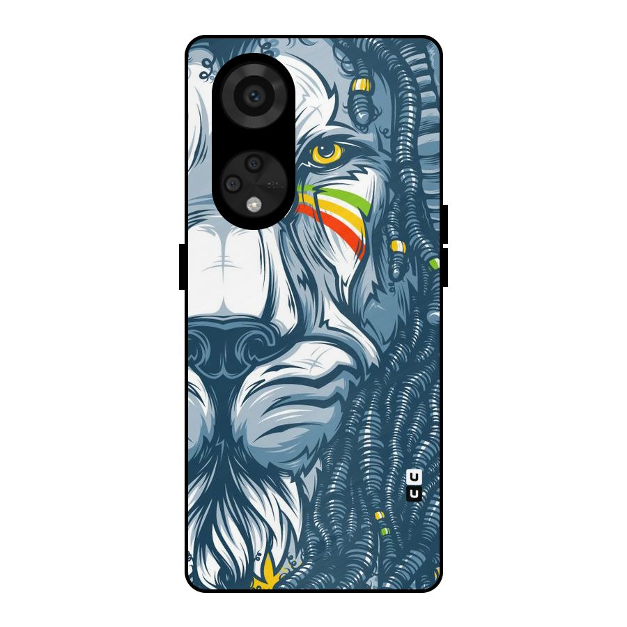 Lionic Face Metal Back Case for Reno8 T 5G