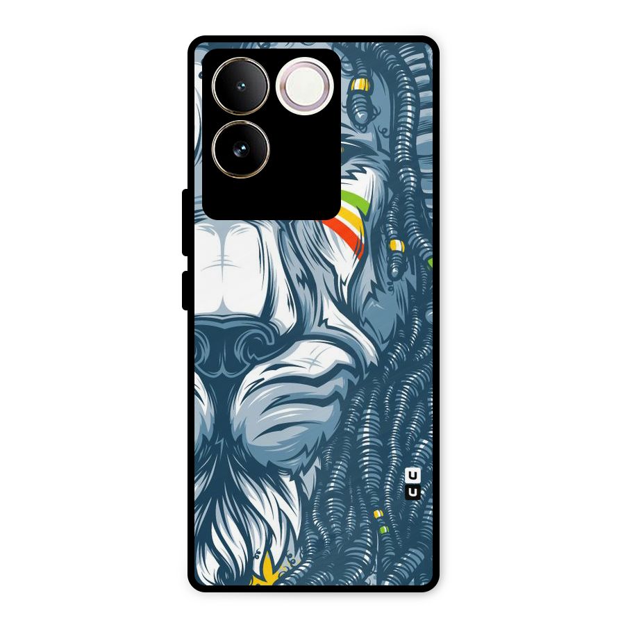 Lionic Face Metal Back Case for Vivo T2 Pro
