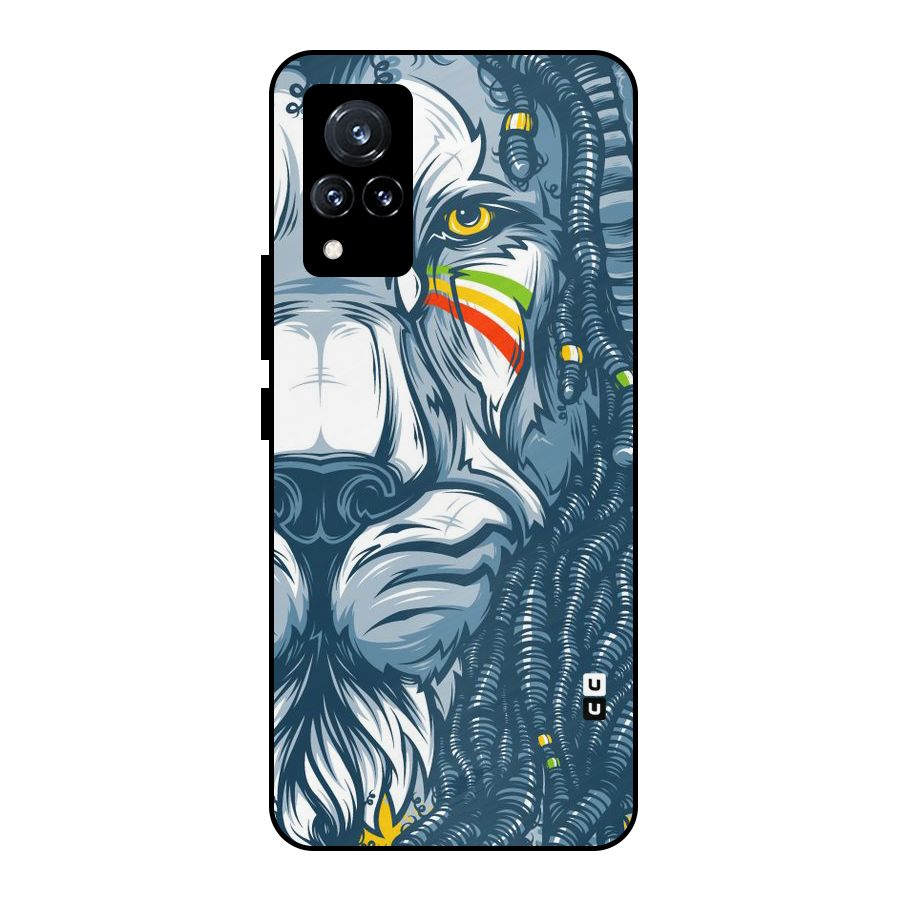 Lionic Face Metal Back Case for Vivo V21 5G