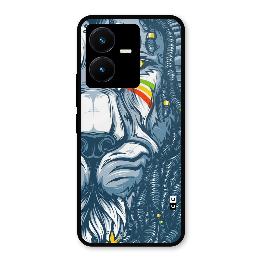 Lionic Face Metal Back Case for Vivo Y22s
