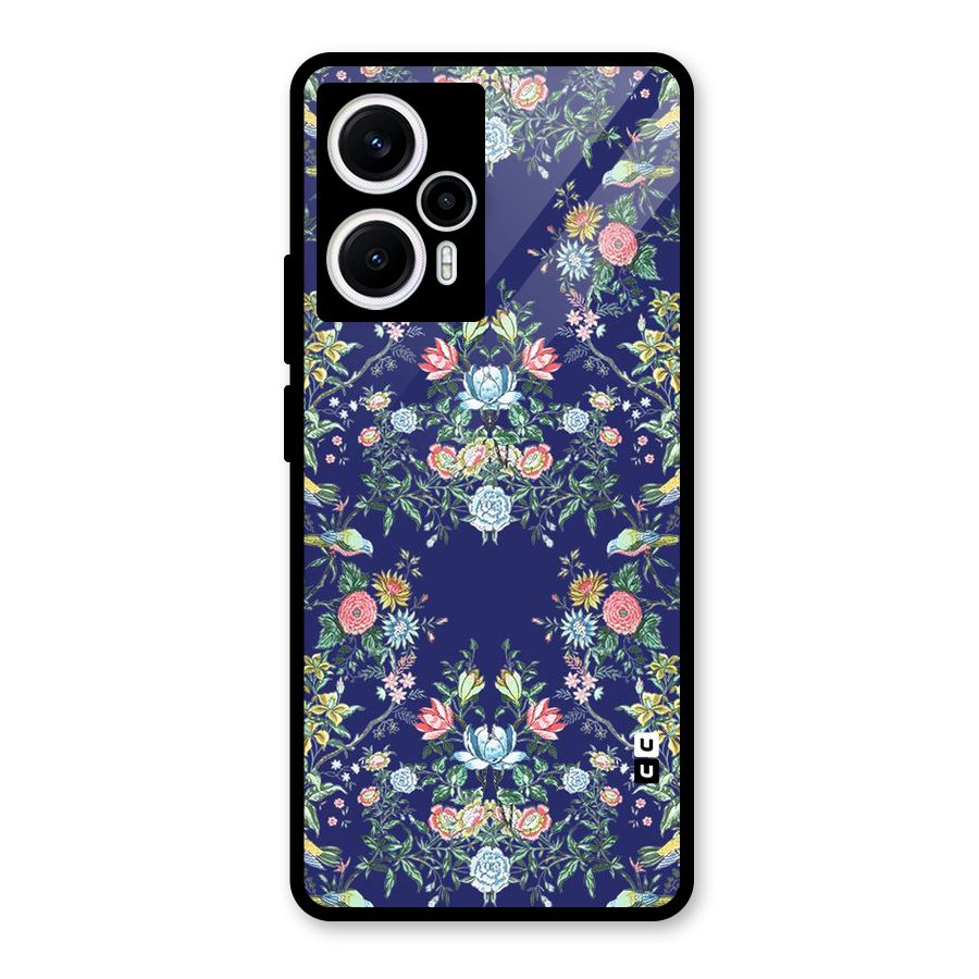 Little Flowers Pattern Glass Back Case for Poco F5