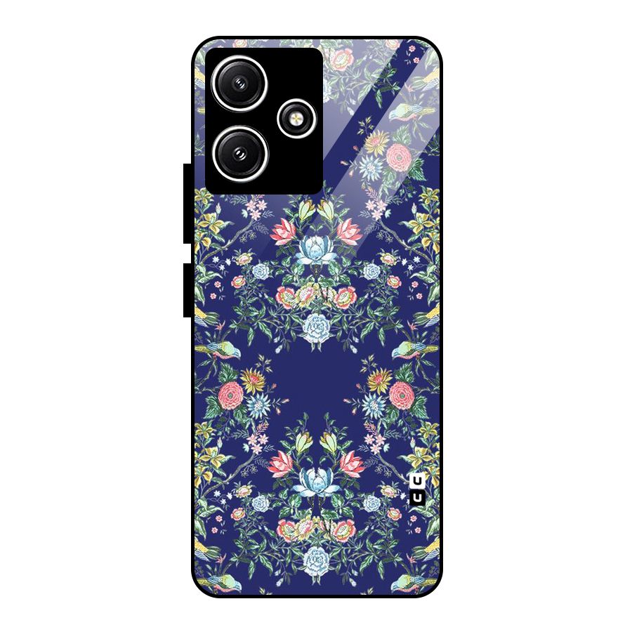 Little Flowers Pattern Glass Back Case for Poco M6 Pro
