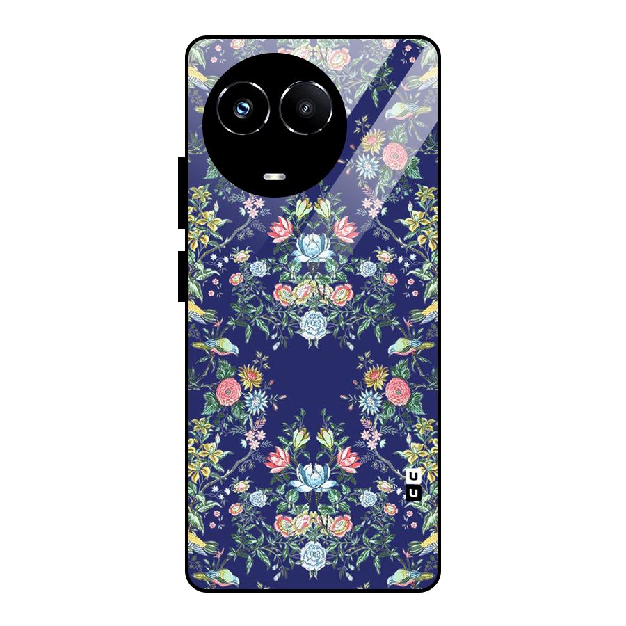 Little Flowers Pattern Glass Back Case for Realme 11X