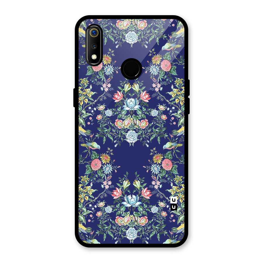 Little Flowers Pattern Glass Back Case for Realme 3