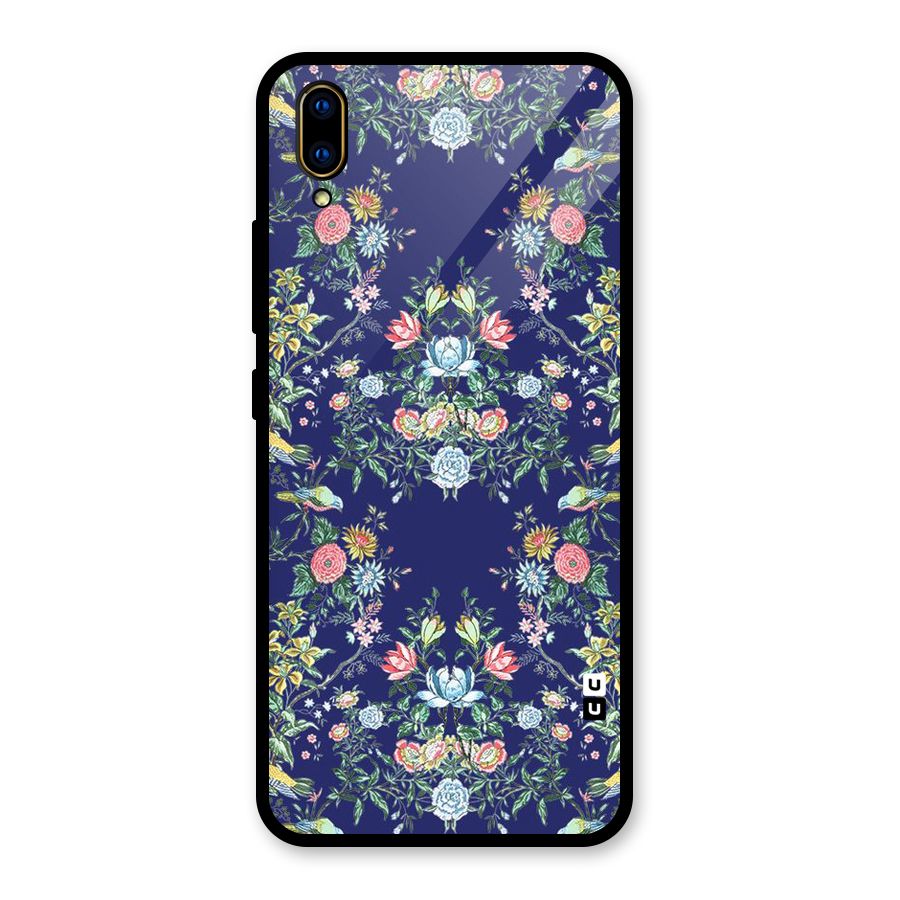 Little Flowers Pattern Glass Back Case for Vivo V11 Pro