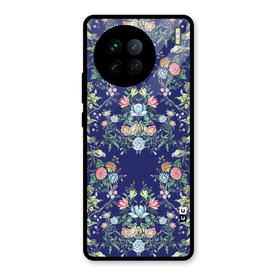 Little Flowers Pattern Glass Back Case for Vivo X90