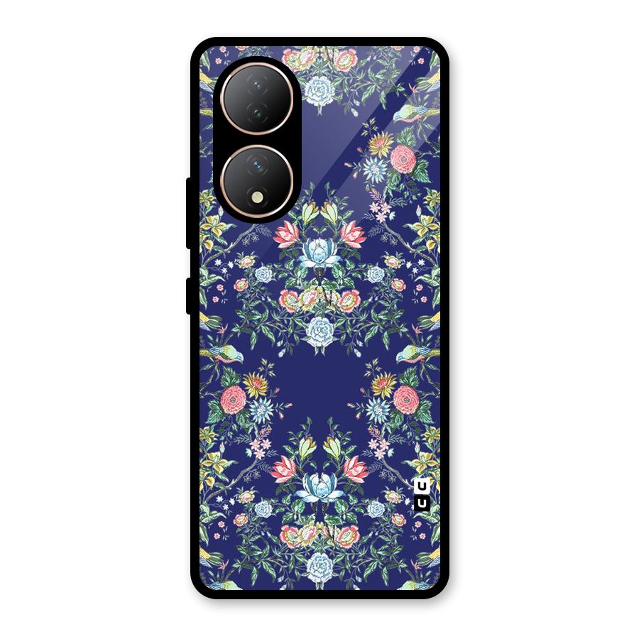 Little Flowers Pattern Glass Back Case for Vivo Y100A
