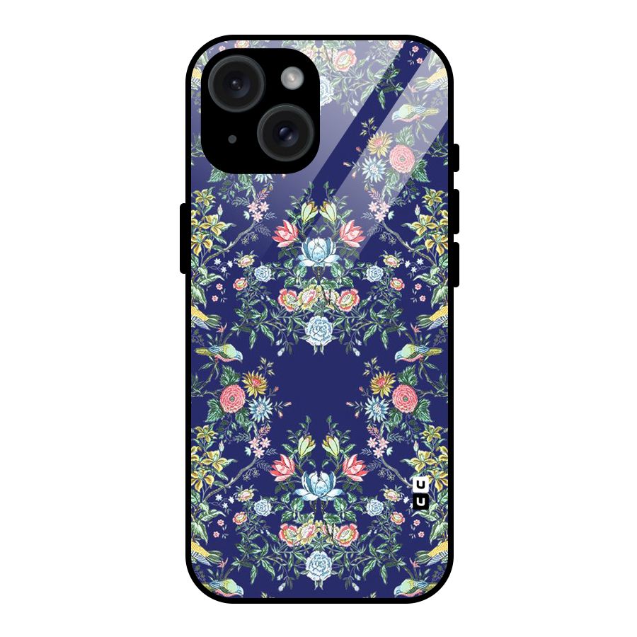 Little Flowers Pattern Glass Back Case for iPhone 15