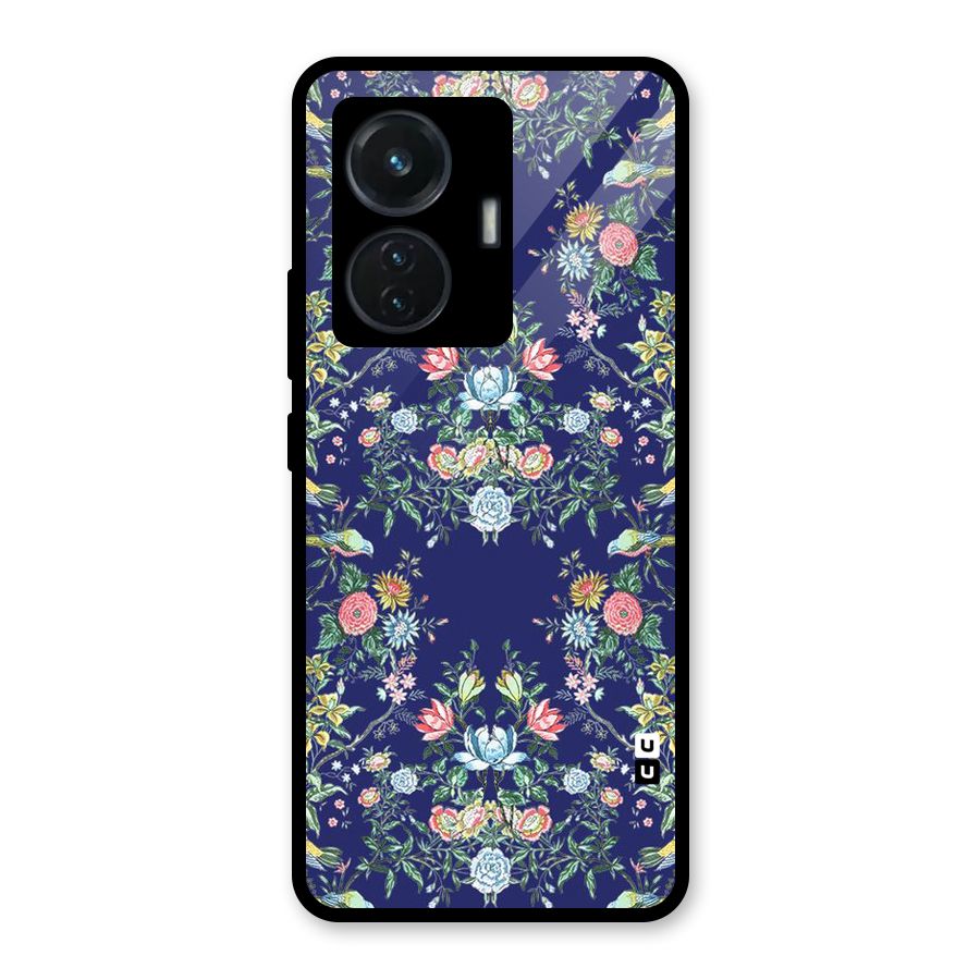 Little Flowers Pattern Glass Back Case for iQOO Z6 44W