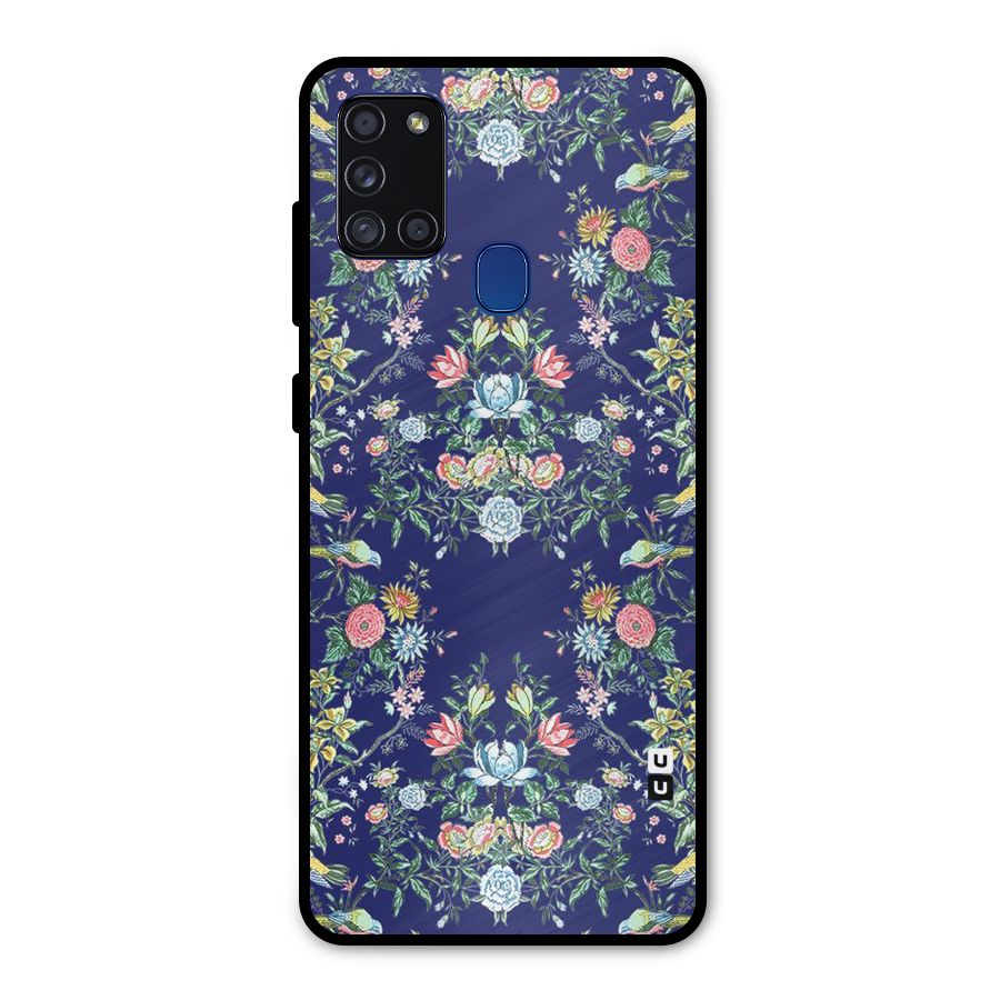 Little Flowers Pattern Metal Back Case for Galaxy A21s