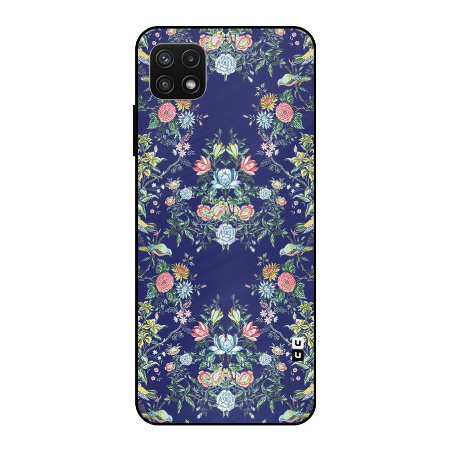 Little Flowers Pattern Metal Back Case for Galaxy A22 5G