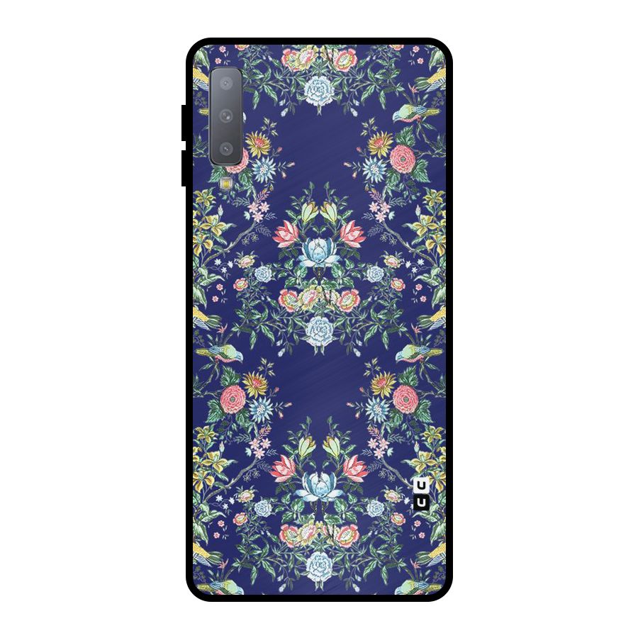 Little Flowers Pattern Metal Back Case for Galaxy A7 (2018)