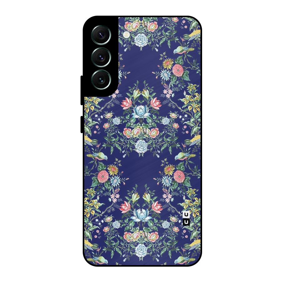 Little Flowers Pattern Metal Back Case for Galaxy S22 Plus 5G