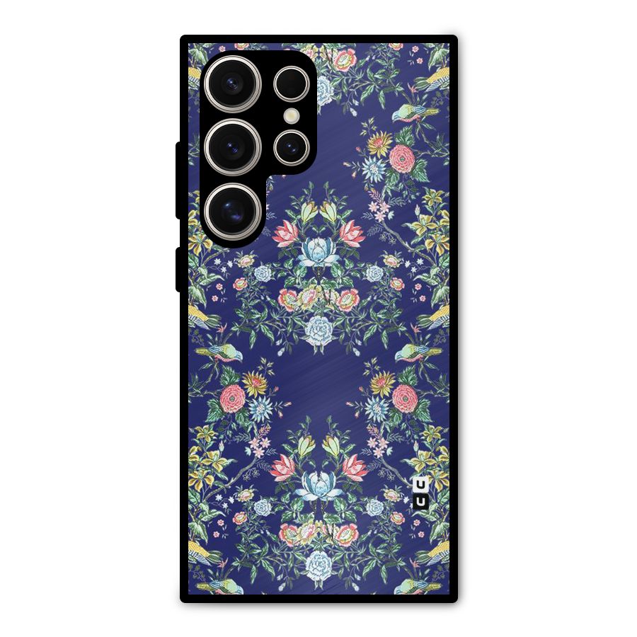 Little Flowers Pattern Metal Back Case for Galaxy S24 Ultra