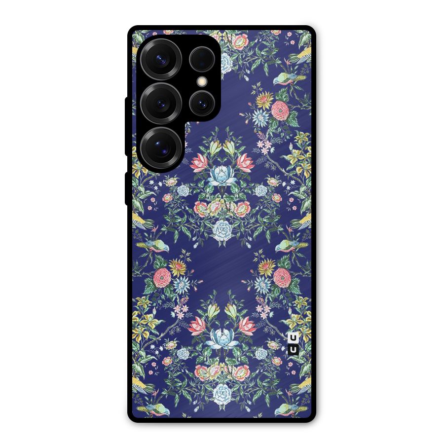 Little Flowers Pattern Metal Back Case for Galaxy S25 Ultra