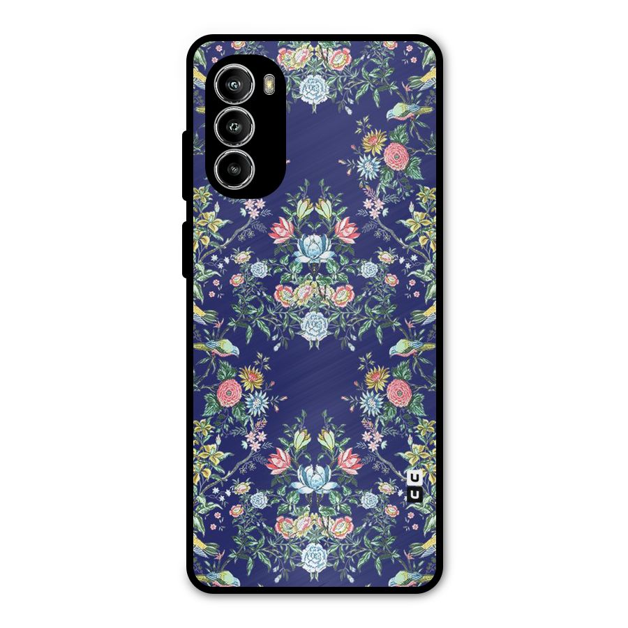 Little Flowers Pattern Metal Back Case for Moto G52