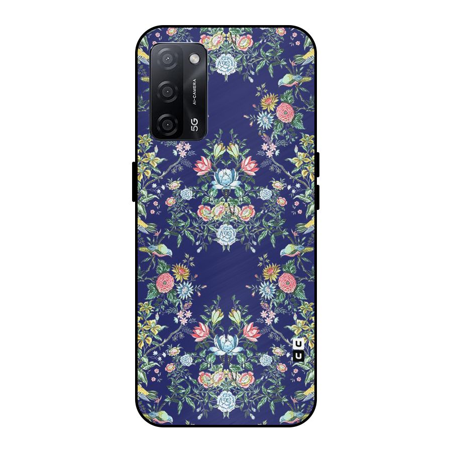 Little Flowers Pattern Metal Back Case for Oppo A53s 5G