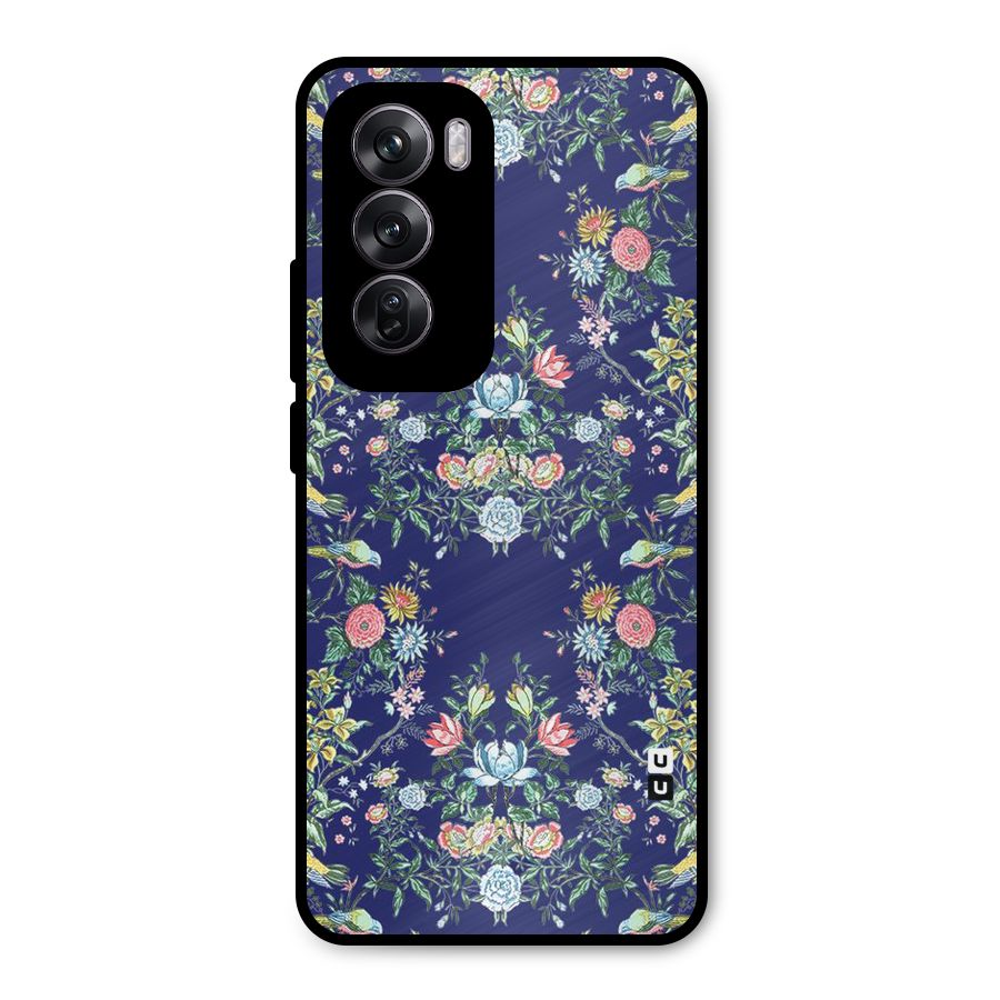 Little Flowers Pattern Metal Back Case for Oppo Reno12 Pro