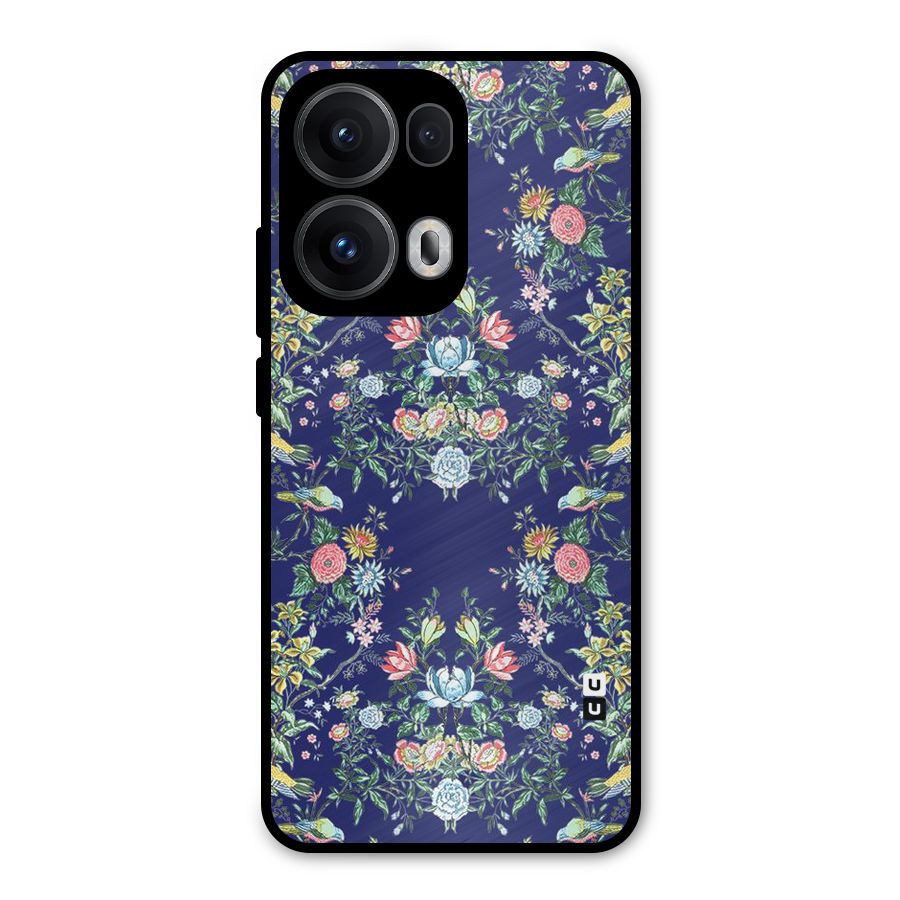 Little Flowers Pattern Metal Back Case for Oppo Reno13 Pro