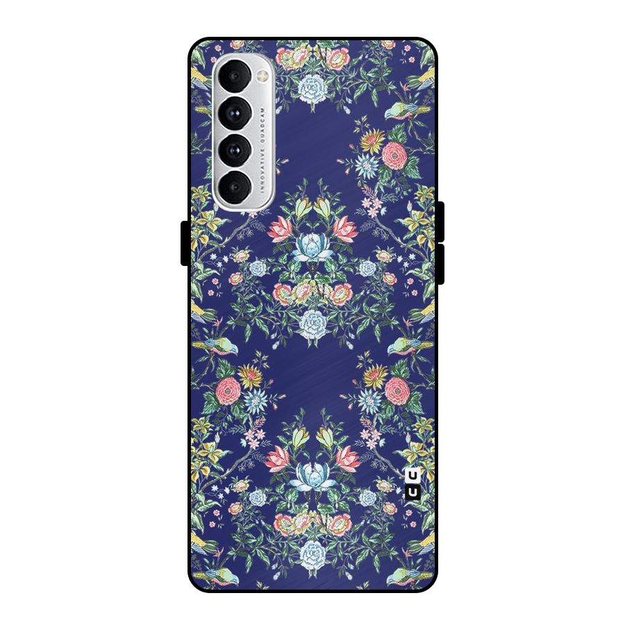 Little Flowers Pattern Metal Back Case for Oppo Reno4 Pro