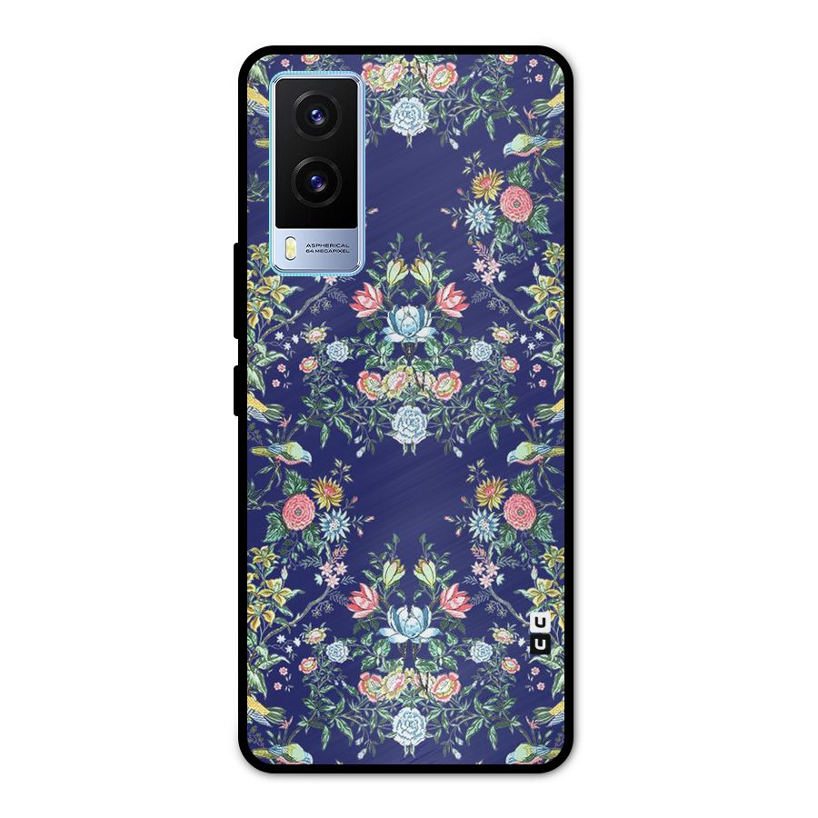 Little Flowers Pattern Metal Back Case for Vivo V21e 5G