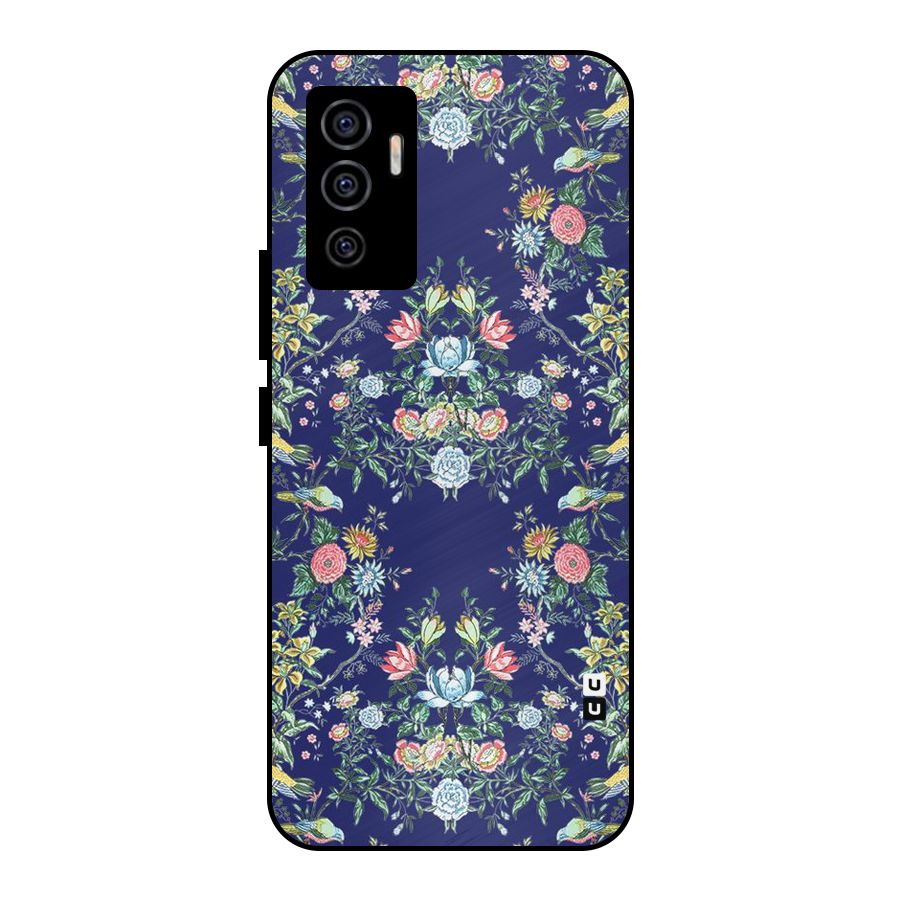 Little Flowers Pattern Metal Back Case for Vivo V23e