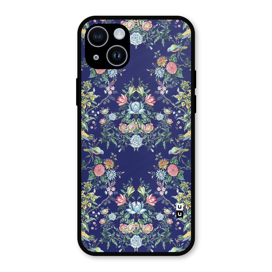 Little Flowers Pattern Metal Back Case for iPhone 14