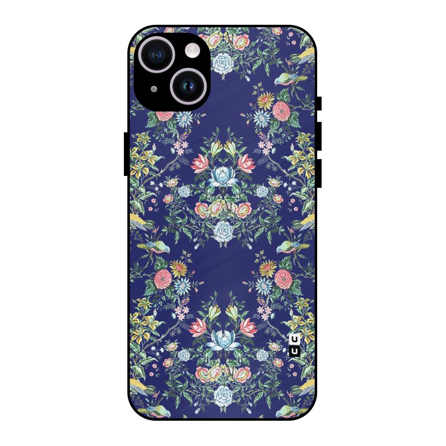 Little Flowers Pattern Metal Back Case for iPhone 14 Plus