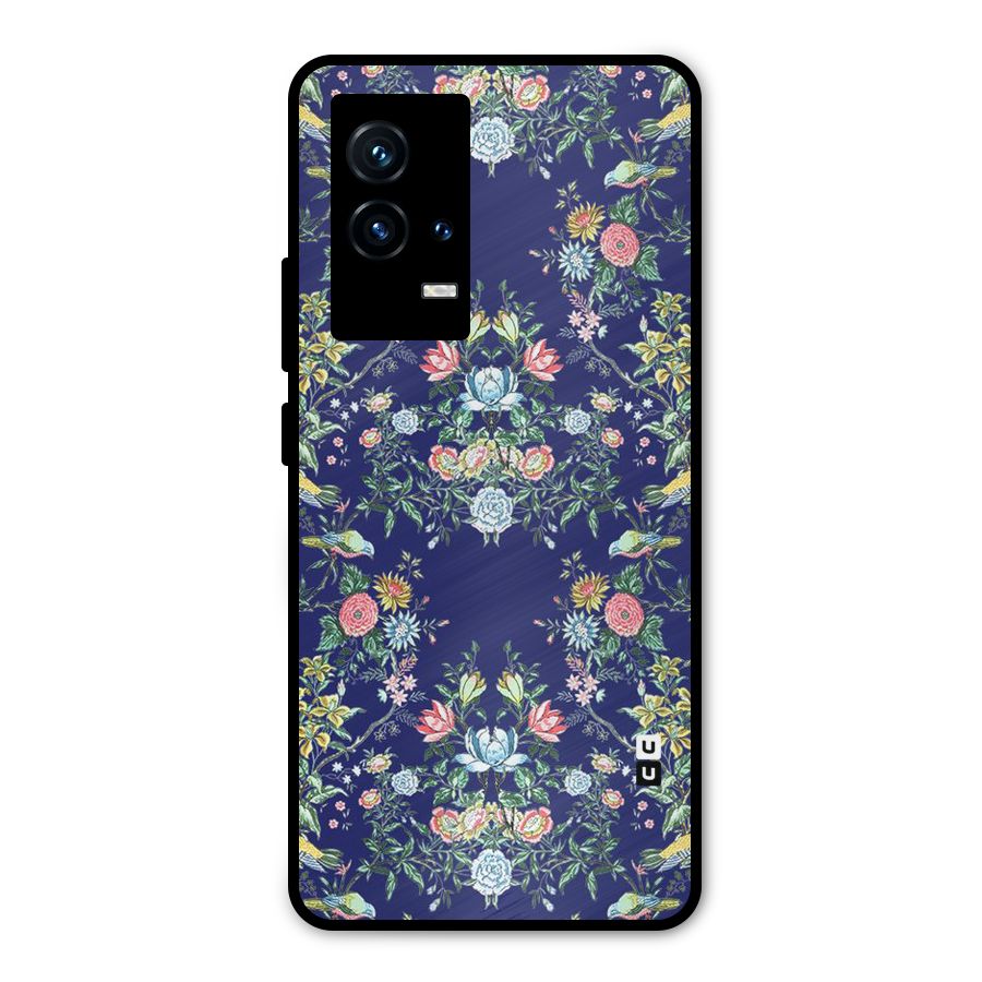 Little Flowers Pattern Metal Back Case for iQOO 9 5G
