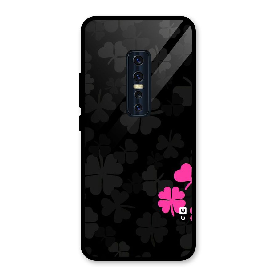 Little Pink Flower Glass Back Case for Vivo V17 Pro