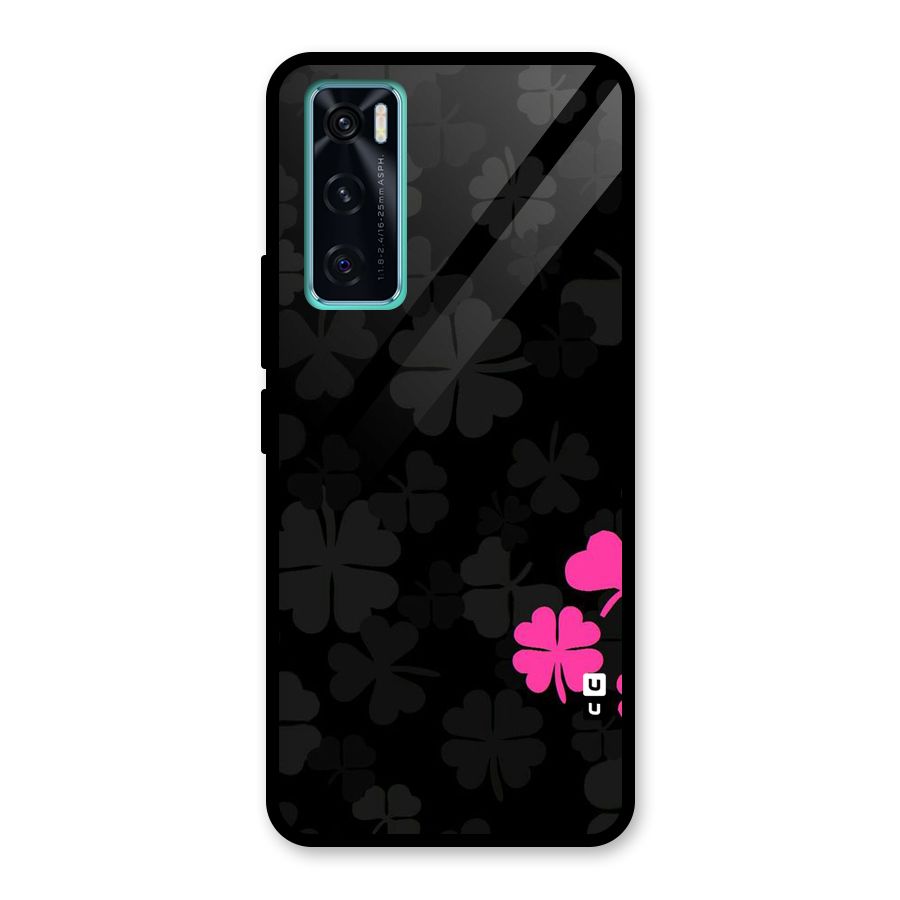 Little Pink Flower Glass Back Case for Vivo V20 SE