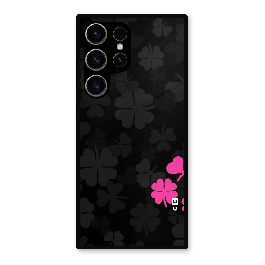 Little Pink Flower Metal Back Case for Galaxy S23 Ultra