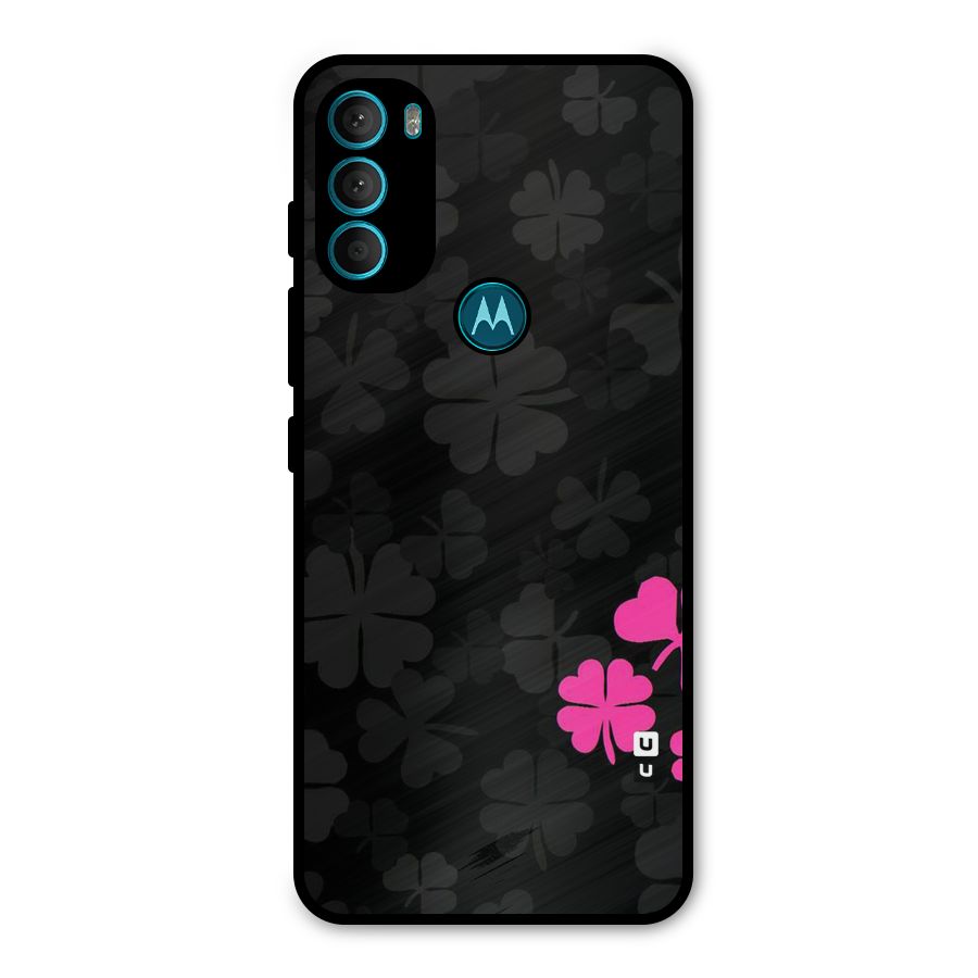 Little Pink Flower Metal Back Case for Moto G71 5G