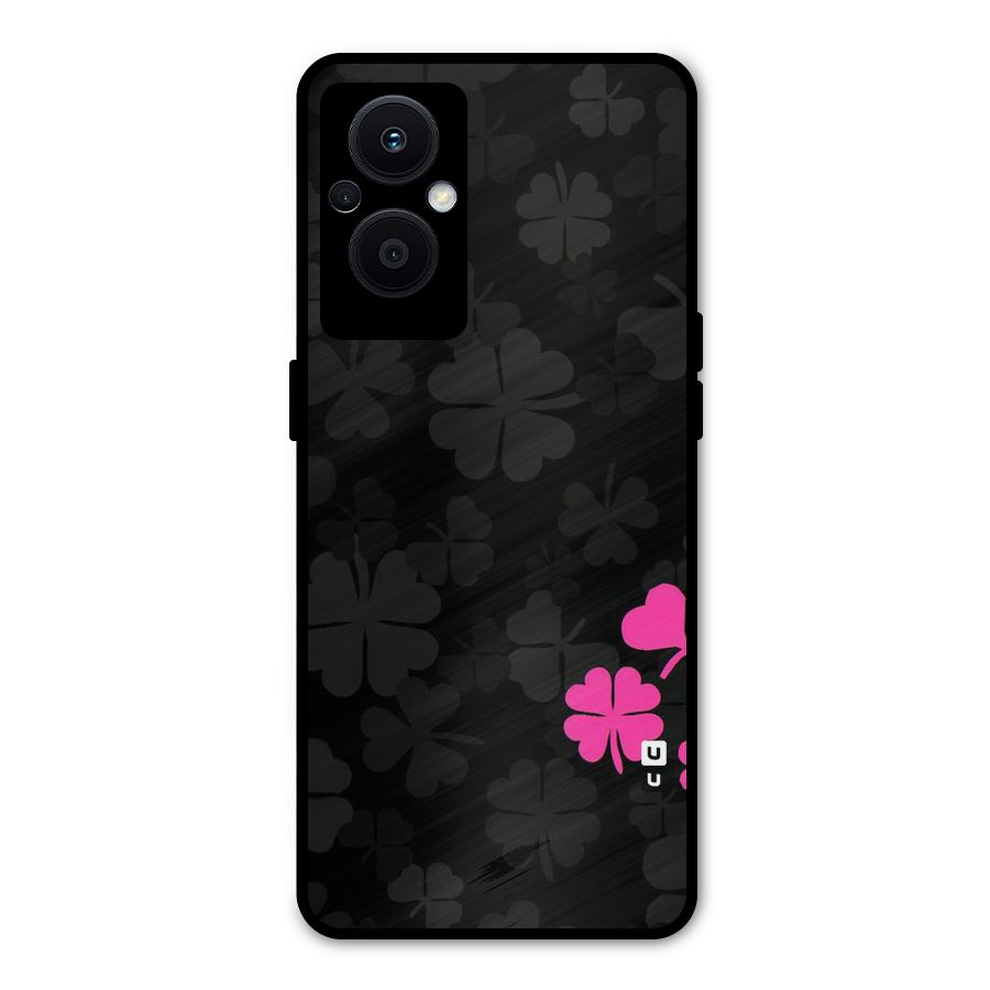 Little Pink Flower Metal Back Case for Oppo F21 Pro 5G