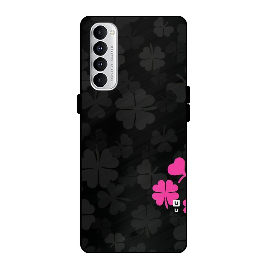 Little Pink Flower Metal Back Case for Oppo Reno4 Pro