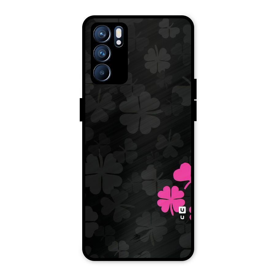 Little Pink Flower Metal Back Case for Oppo Reno6 5G