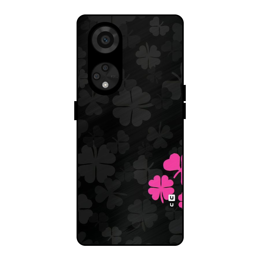 Little Pink Flower Metal Back Case for Reno8 T 5G