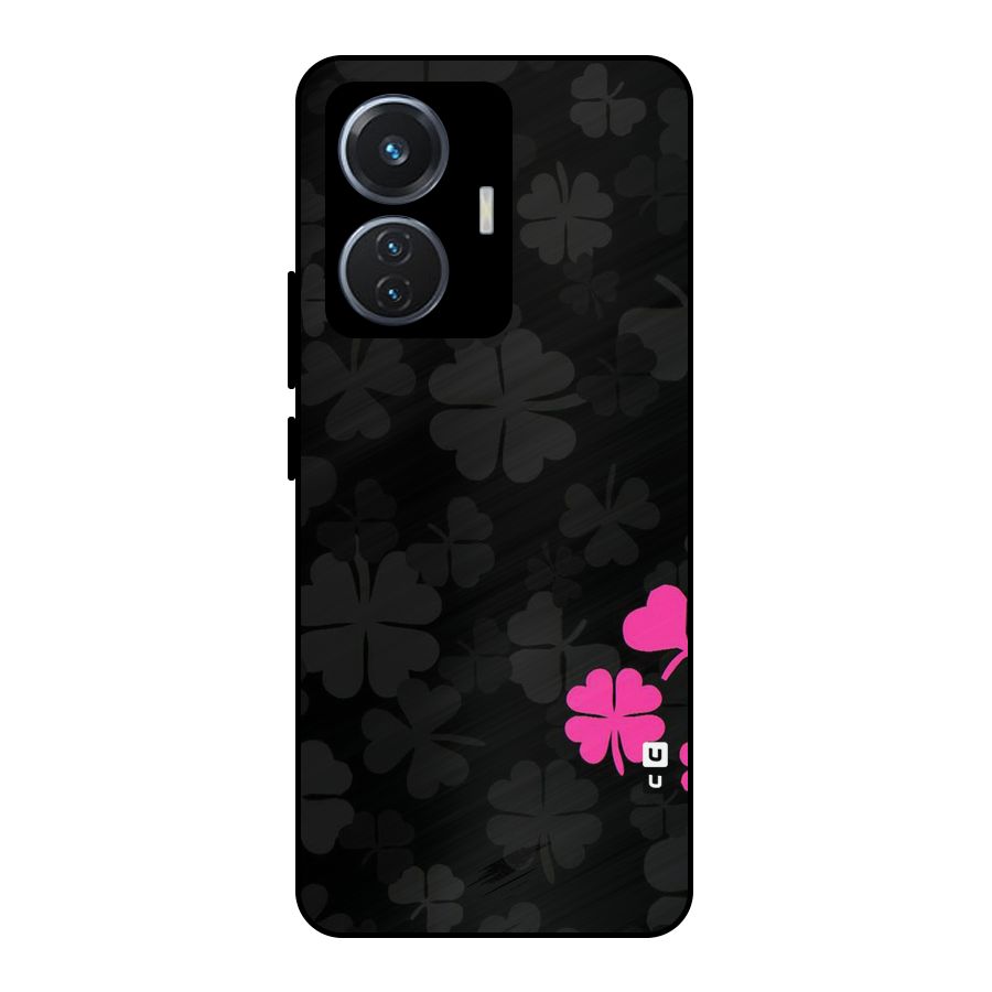 Little Pink Flower Metal Back Case for Vivo T1 44W