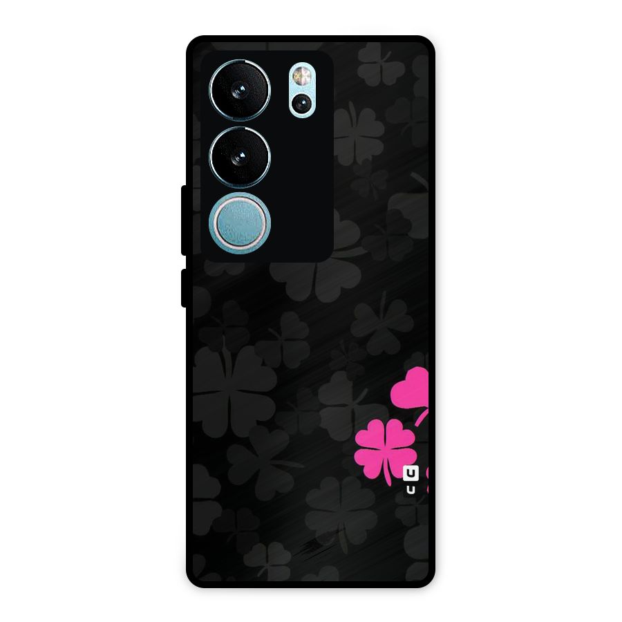 Little Pink Flower Metal Back Case for Vivo V29 Pro