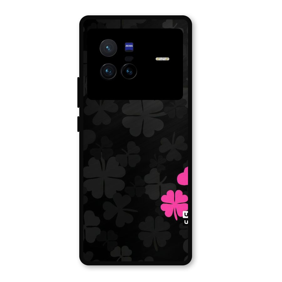 Little Pink Flower Metal Back Case for Vivo X80